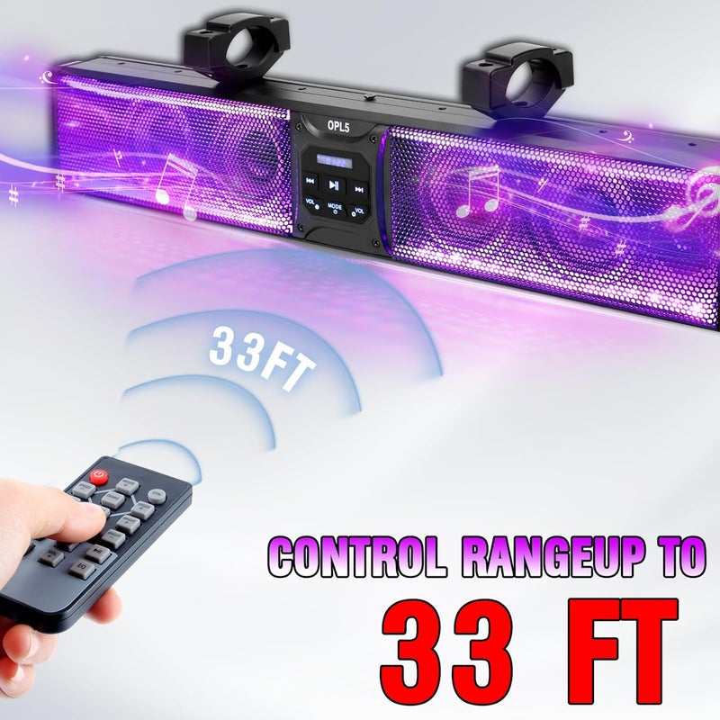 OPL5 UTV Sound Bar Remote Controller Replacement, ATV Sound Bar Controller ONLY FIT for Golf Cart Sound Bar - Image 3